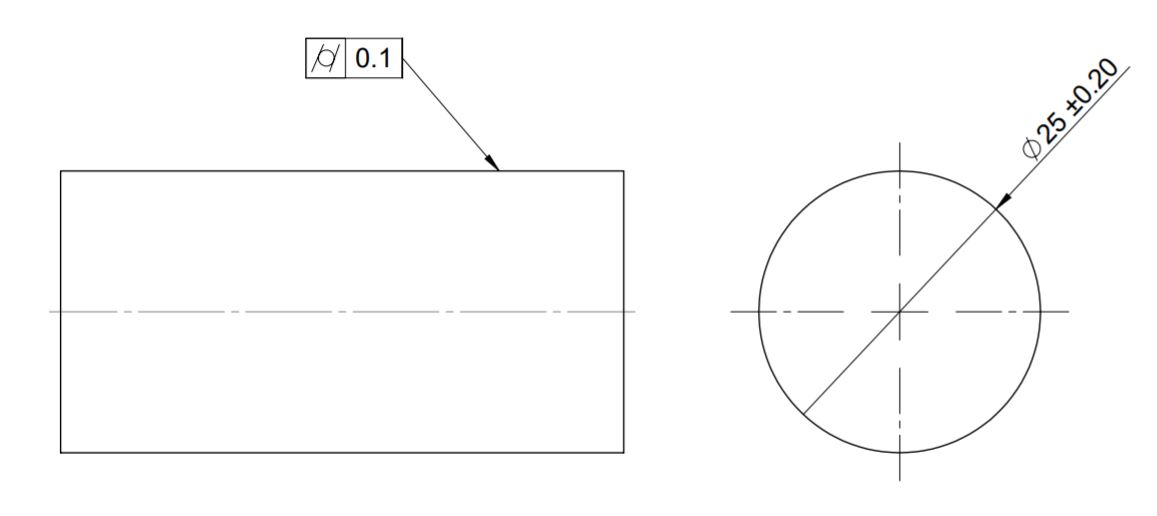 This image shows the representation of gd&t cylindricity on engineering drawing.