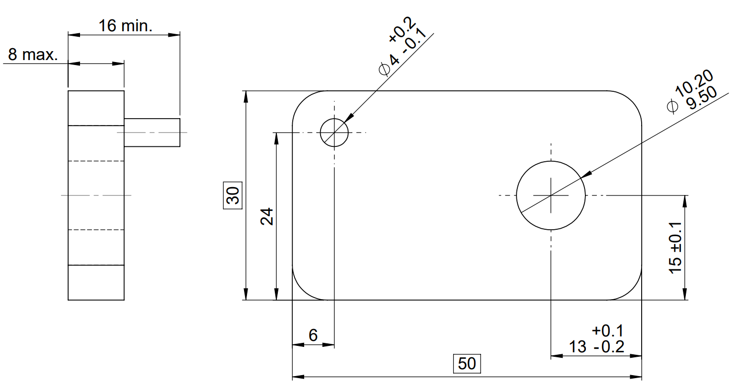 This image shows different types of tolerance on engineering drawings.