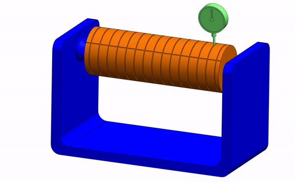 this image shows the setup to measureAxis Straightness