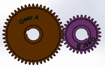 This image shows Spur Gear arrangement to increase the speed of output shaft.
