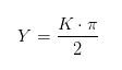mathematically y factor is equal to 0.5 times of pie of K factor
