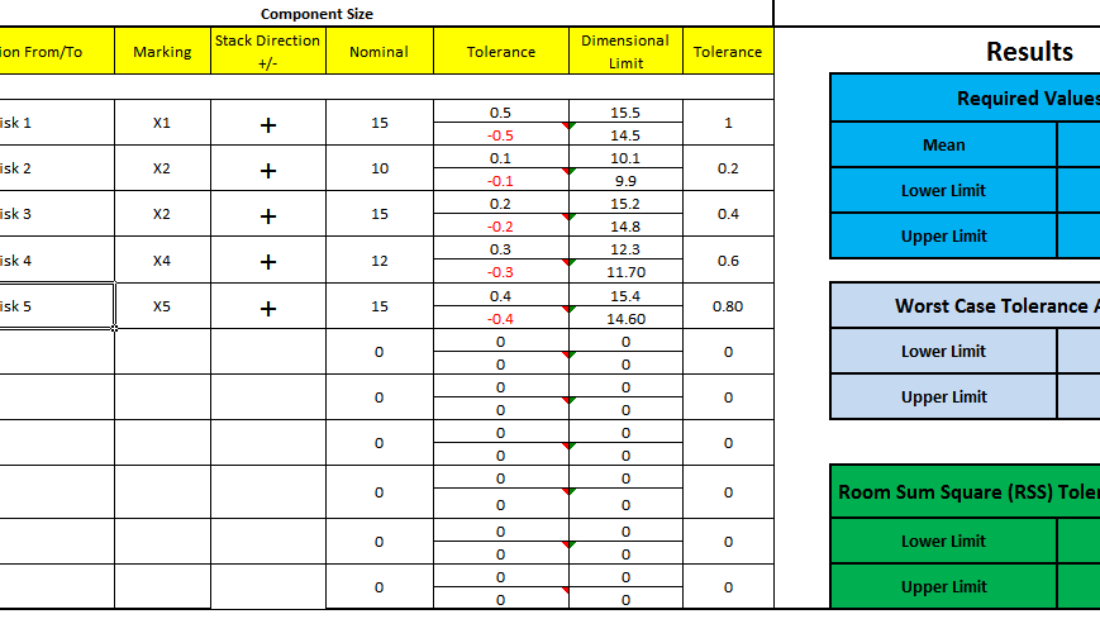 Disk Stackup Calculted Results