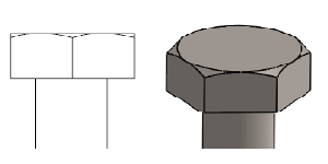 The hex head is generally used with large size screws or with bolts. They have applications in the wooden, construction, and heavy metal industries.