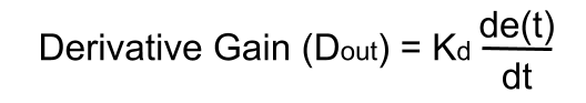 this image shows Derivative Gain Calculation Formula