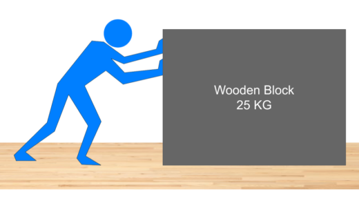 Man Pushing Wooden Block on wooden flooring