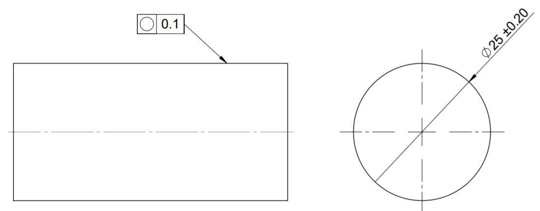 This image shows the representation of circularity in engineering drawing.