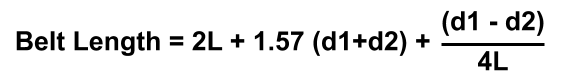 This image shows belt length calculation formula