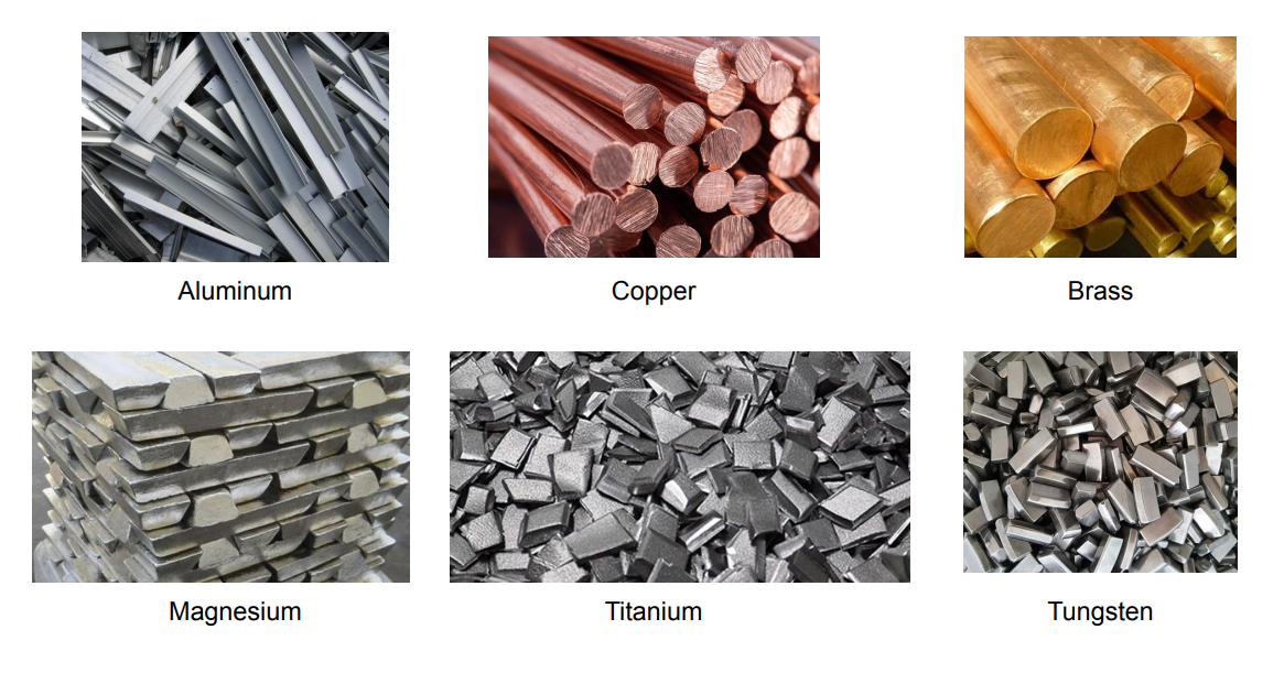 this image shows Non-ferrous types of metal