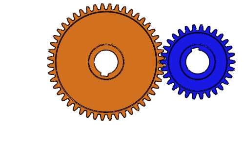 This image shows spur gear in motion