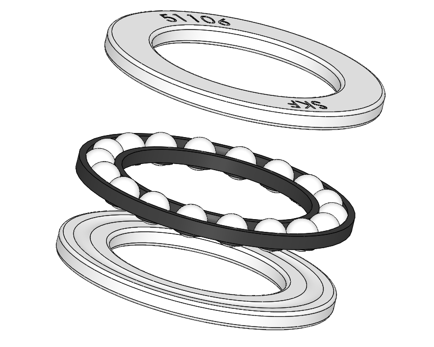 This image shows various components of a Thrust Ball Bearing