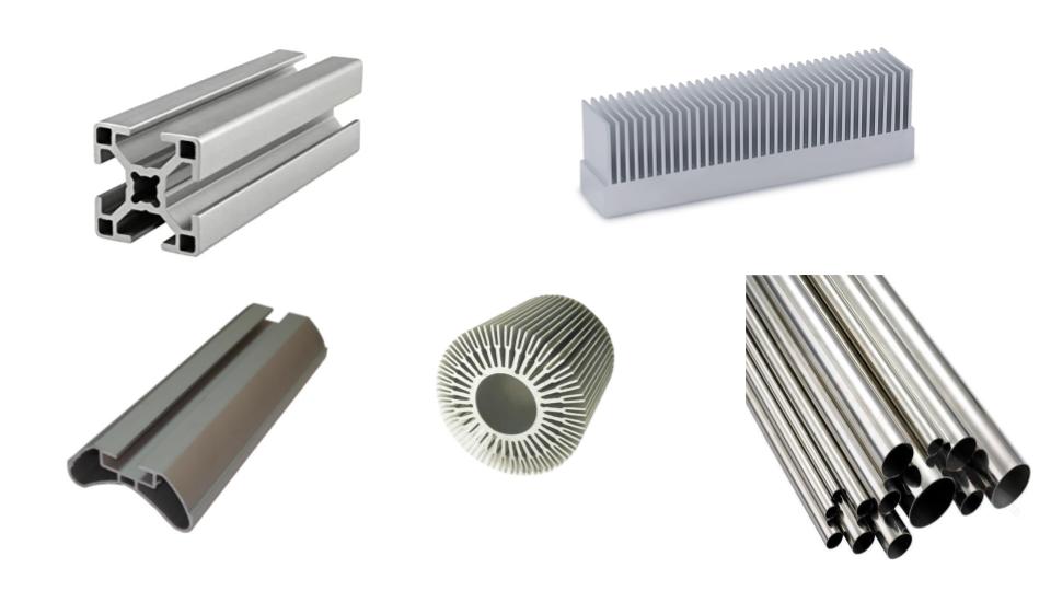 This image shows metal extrusion part examples