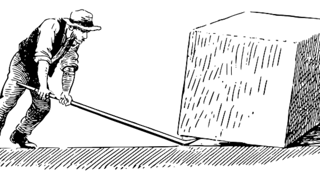 this image shows a mechanical lever simple machine