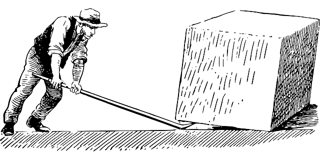 this image shows a mechanical lever simple machine