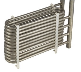 This image shows a base tube coil evaporator