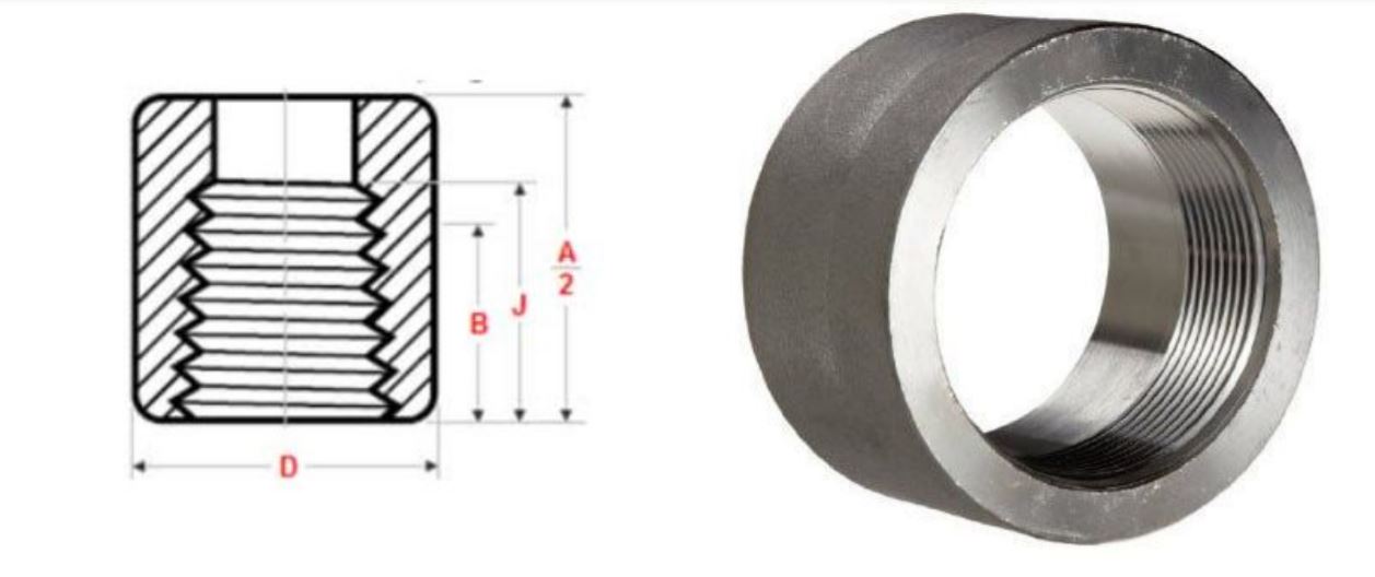 this image shows Half Threaded Pipe Coupling