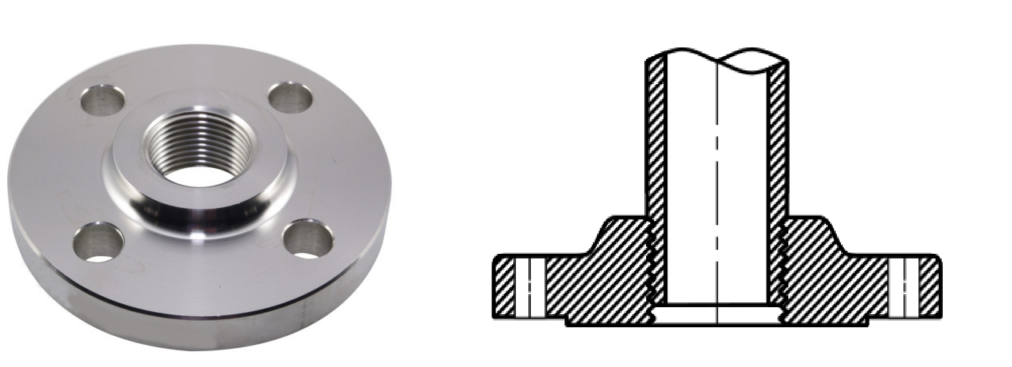 this image shows a threaded type of flanges used in piping system.