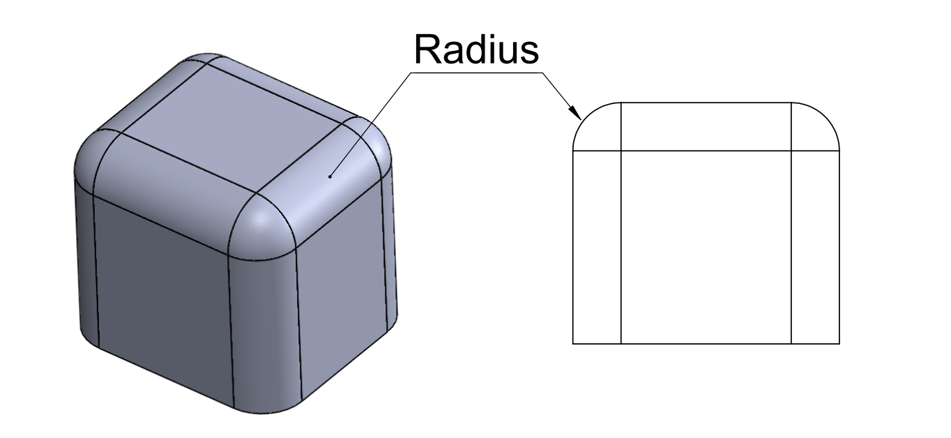 Compared to chamfer, fillet has a round shape