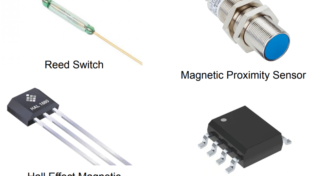 This image shows different types of magnetic sensor